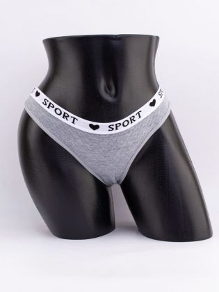 Слипы вафельные с белым поясом с надписью "sport" - фото 1