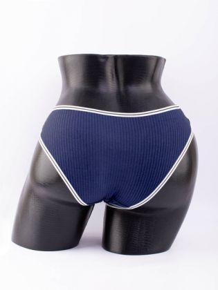 Слипы в рубчик с белым поясом и черной полоской  - фото 3