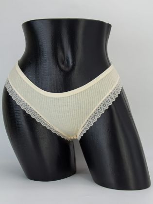 Слипы в рубчик с кружевом - фото 1