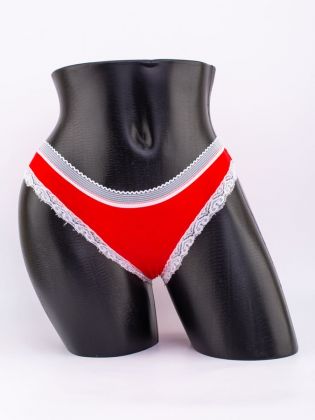 Слипы с кружевной окантовкой и эластичным поясом - фото 1