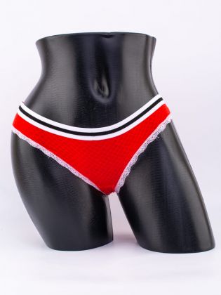 Слипы вафельные с эластичным поясом и кружевной окантовкой  - фото 1