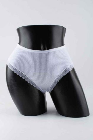 Слипы в рубчик с кружевом - фото 1