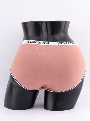 Слипы с принтом "сердечки" и эластичным поясом с надписью "100% COTTON" - фото 3