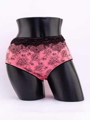 Слипы с кружевом и цветочным принтом - фото 1