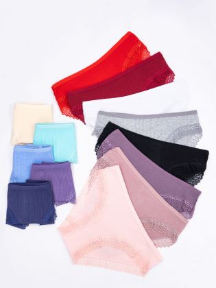 Слипы в рубчик с кружевом - фото 2