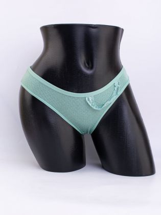 Слипы вафельные с кружевной вставкой - фото 1