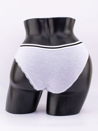 Слипы вафельные с эластичным поясом и кружевной окантовкой  - фото 3