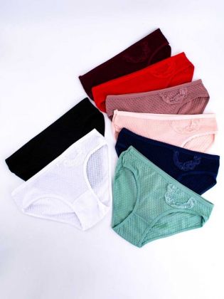 Слипы вафельные с кружевной вставкой - фото 2