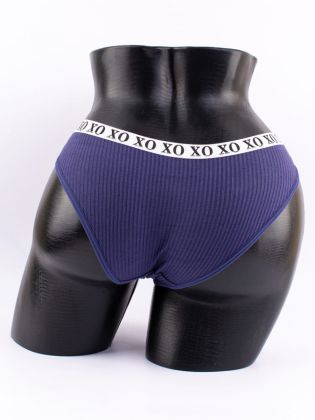 Слипы в рубчик с эластичным поясом и надписью "XO" - фото 3