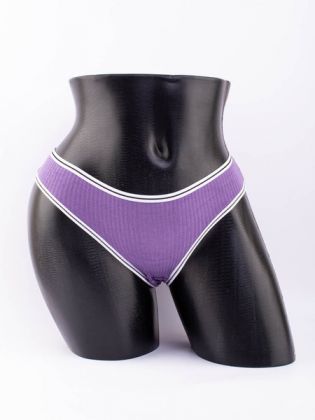 Слипы в рубчик с белым поясом и черной полоской  - фото 1