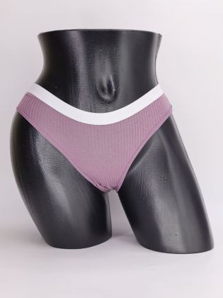 Слипы в рубчик с белым поясом - фото 1