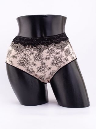 Слипы с кружевом и цветочным принтом - фото 1