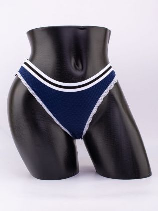 Слипы вафельные с эластичным поясом и кружевной окантовкой  - фото 1