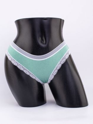 Слипы с кружевной окантовкой и эластичным поясом - фото 1