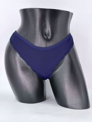 Стринги в рубчик с бахромой - фото 1